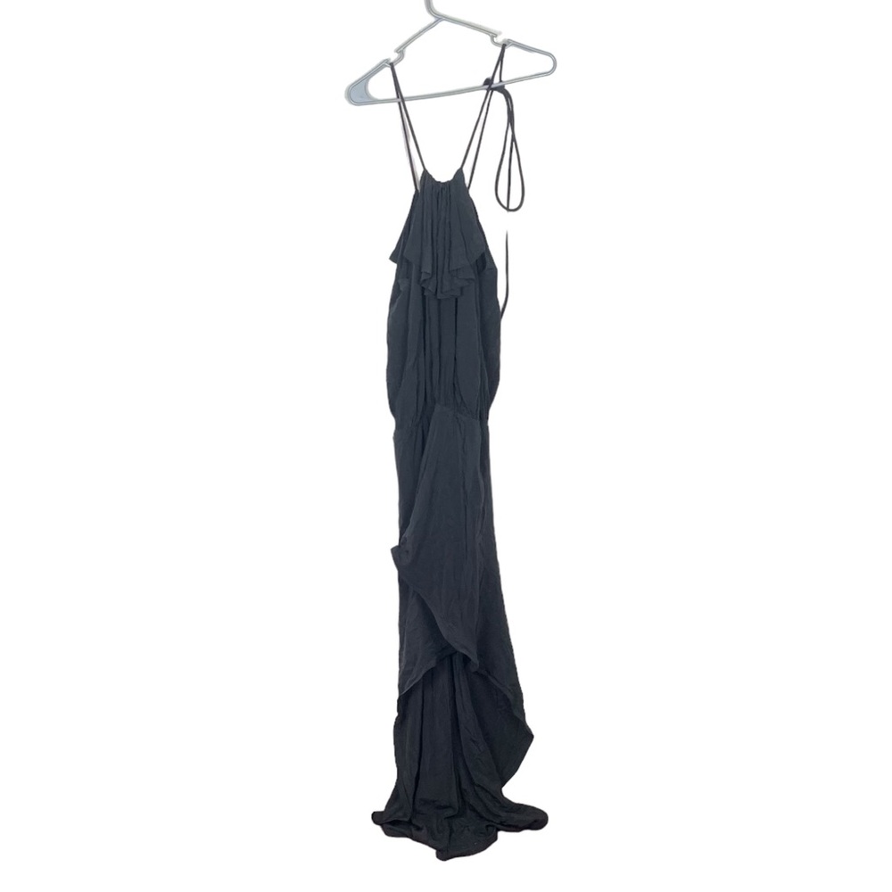 Alexis Octavia black silk high low hem maxi dress size small luxury black tie